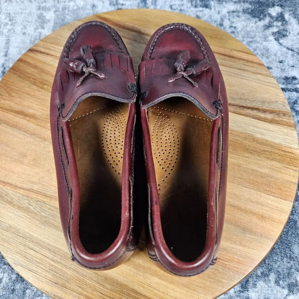 GH Bass Weejuns Marietta II Shoes Womens 7W Brown Leather Tassel Loafers Slip On